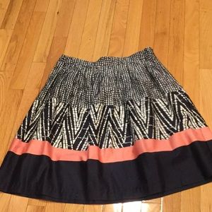 Navy, peach, and white vintage tiered skirt, size 4.